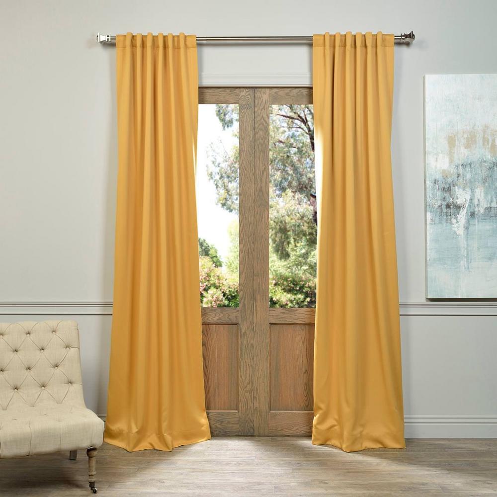 Semi Opaque Rod Pocket Gold Curtains D Window Semi Opaque Marigold Blackout Curtain 50 In W X 120 L