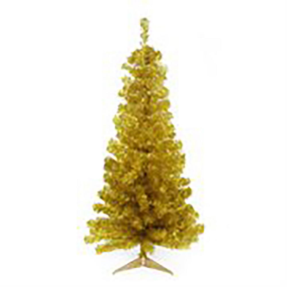 Northlight 4 Ft X 24 In Unlit Gold Tinsel Medium Artificial Unlit Gold Tinsel Medium Artificial Christmas Tree