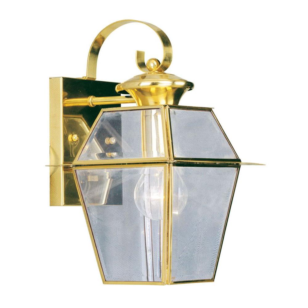 Livex Lighting Wall Mount 1 Light Polished Brass Outdoor - Brass Outdoor Wall Mount Light Fixtures Livex Lighting Wall Mount 1 Light Polished Brass Outdoor - Brass Outdoor Wall Mount Light Fixtures