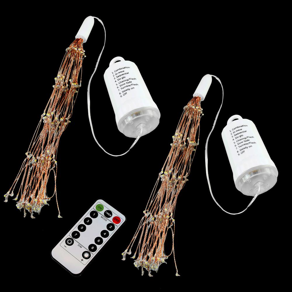 LUMABASE 200Light Bulbs with Copper Wire Battery Operated Starburst