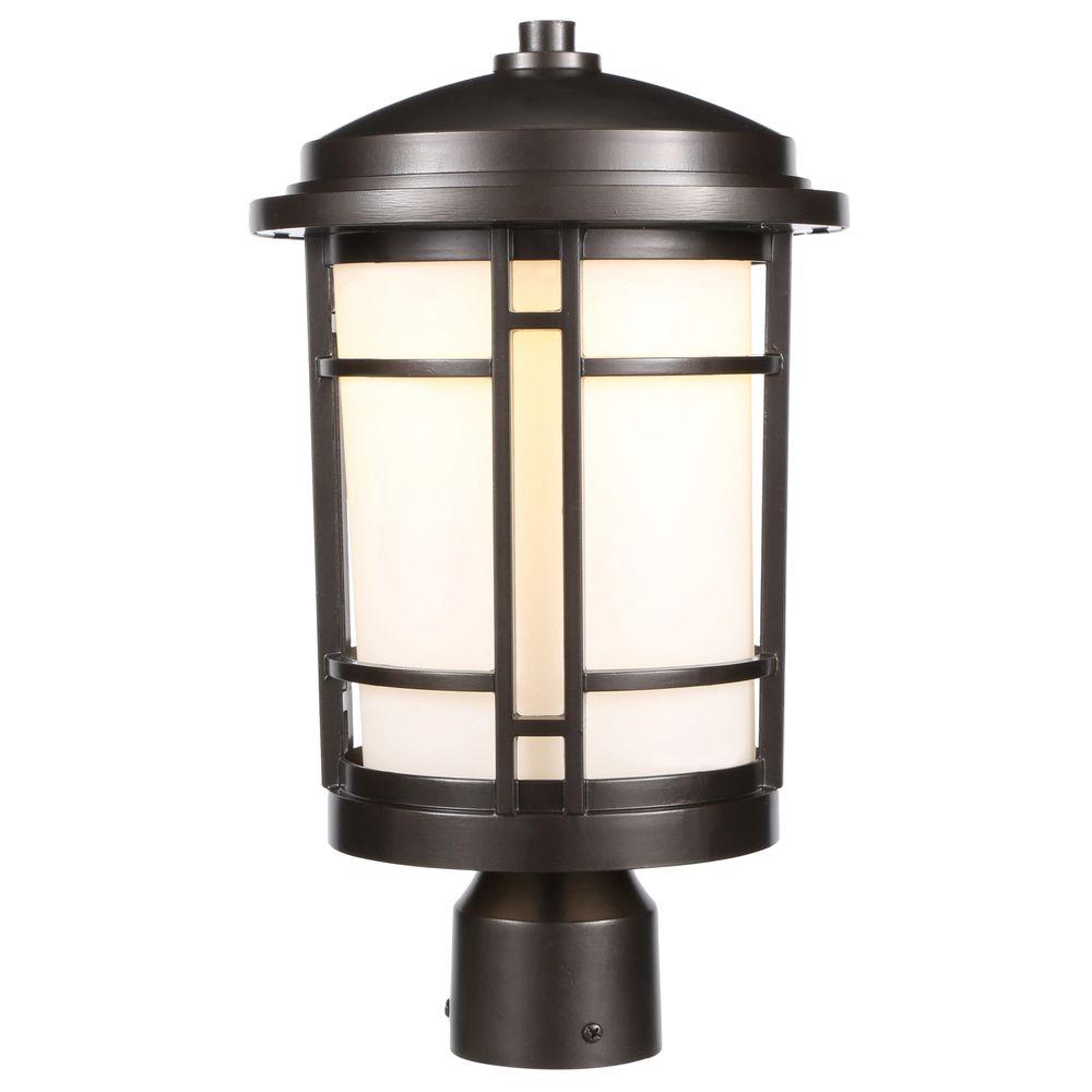 9 In Burnished Bronze Outdoor Led Post Light With White Opal Glass Burnished Bronze Outdoor Led Post Light With White Opal Glass