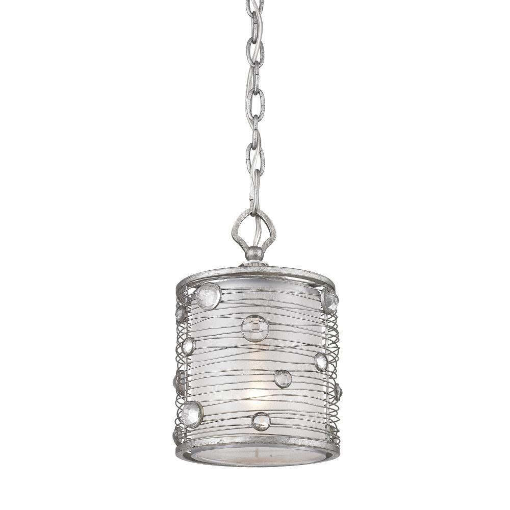 Golden Lighting Joia Collection 1 Light Peruvian Silver Mini Pendant Golden Lighting Joia Collection 1 Light Peruvian Silver Mini Pendant