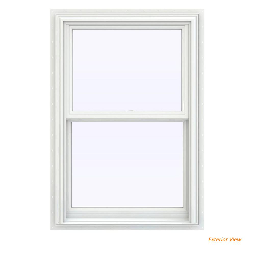 Argon Gas Insulated Double Hung Windows The Home Depot V 2500 Series White Vinyl Double Hung Window