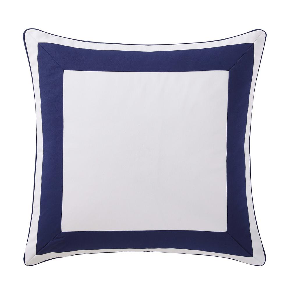 Oceanfront Resort Indienne Navy And White Euro Pillow Cover