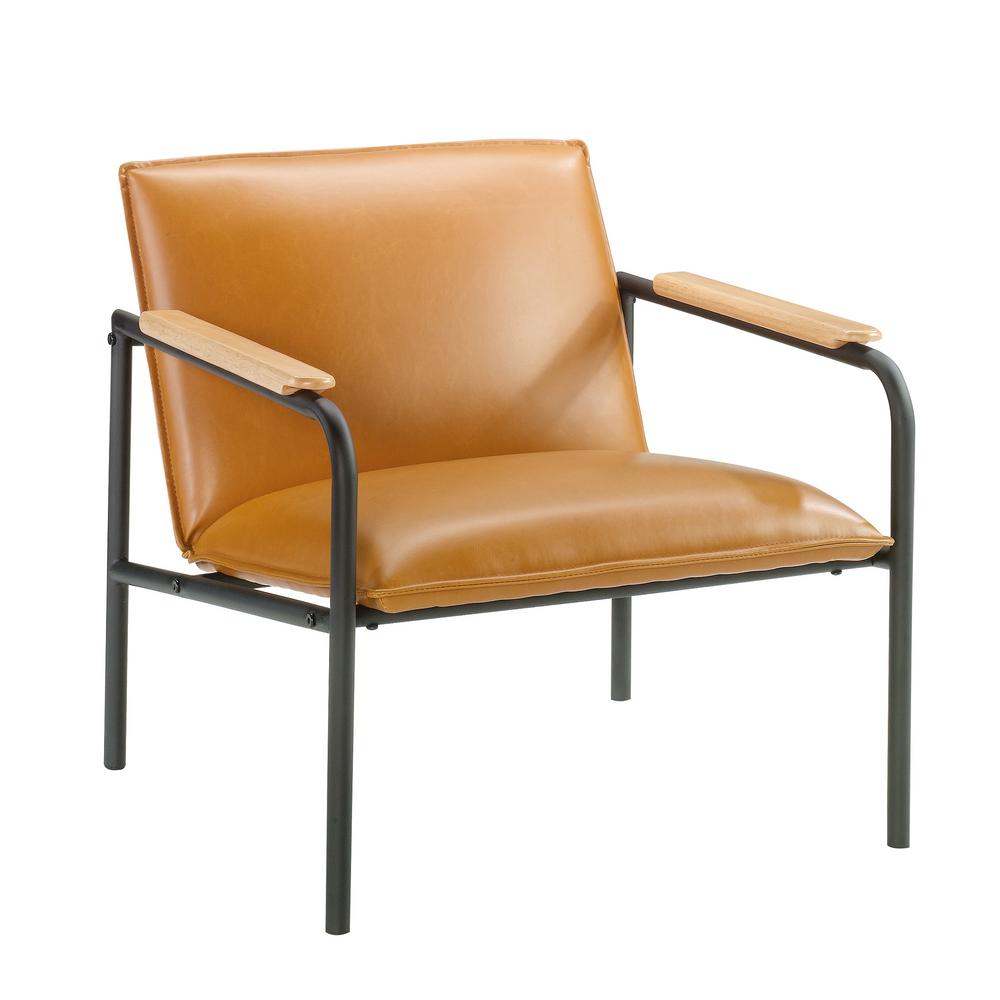 Sauder Boulevard Cafe Camel Leather Like Metal Chair 422356
