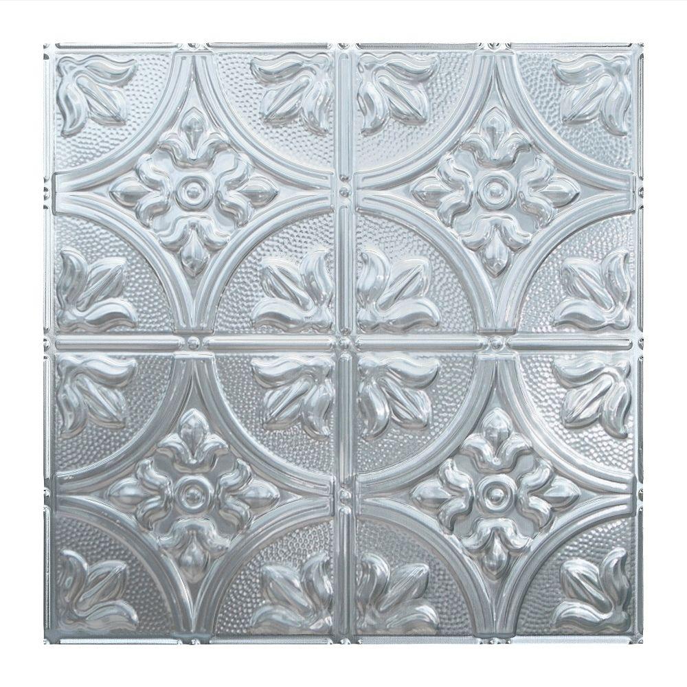 Fasade Traditional 2 2 ft. x 2 ft. Brushed Aluminum Layin Ceiling