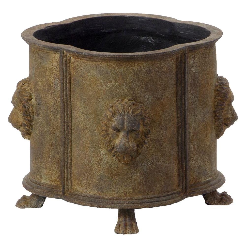 Rustic Plant Pots Planters The Home Depot Luxembourg Antique Rust Resin Planter