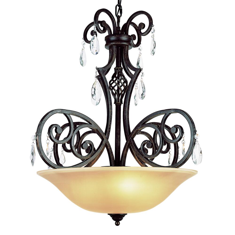 Indoor 3 Light Copper Crystal Pendant Chandelier Lighting Bel Air Lighting Vintage 3 Light Dark Bronze Pendant With