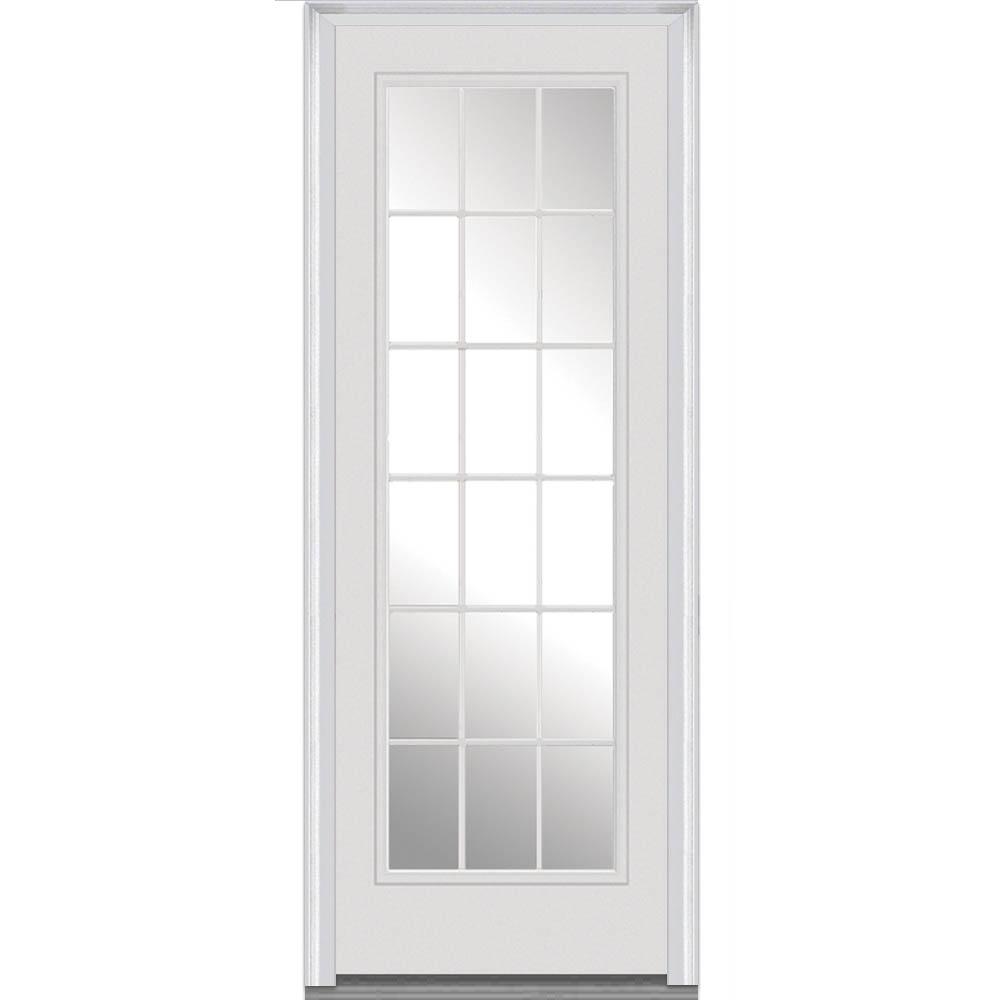 MMI Door 36 in. x 96 in. Clear Glass RightHand Full Lite 18Lite