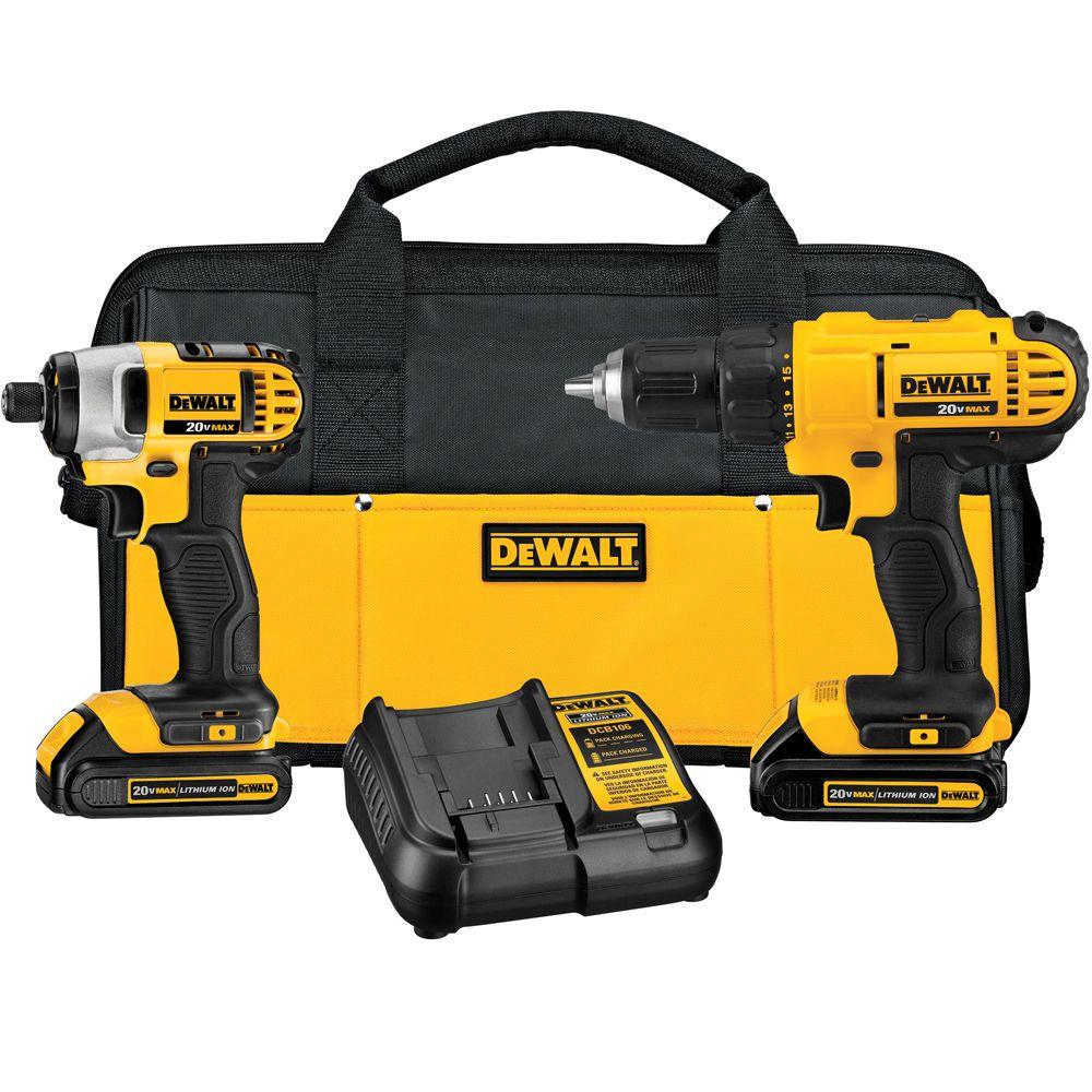 DEWALT 18-Volt NiCd Cordless Combo Kit (4-Tool) with (2) Batteries ...