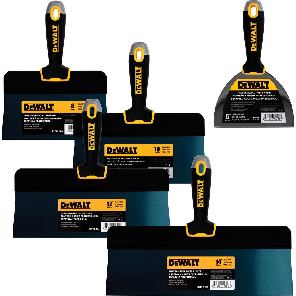 DEWALT Big Back Blue Steel Taping Knife Set with Soft Grip HandlesDXTT