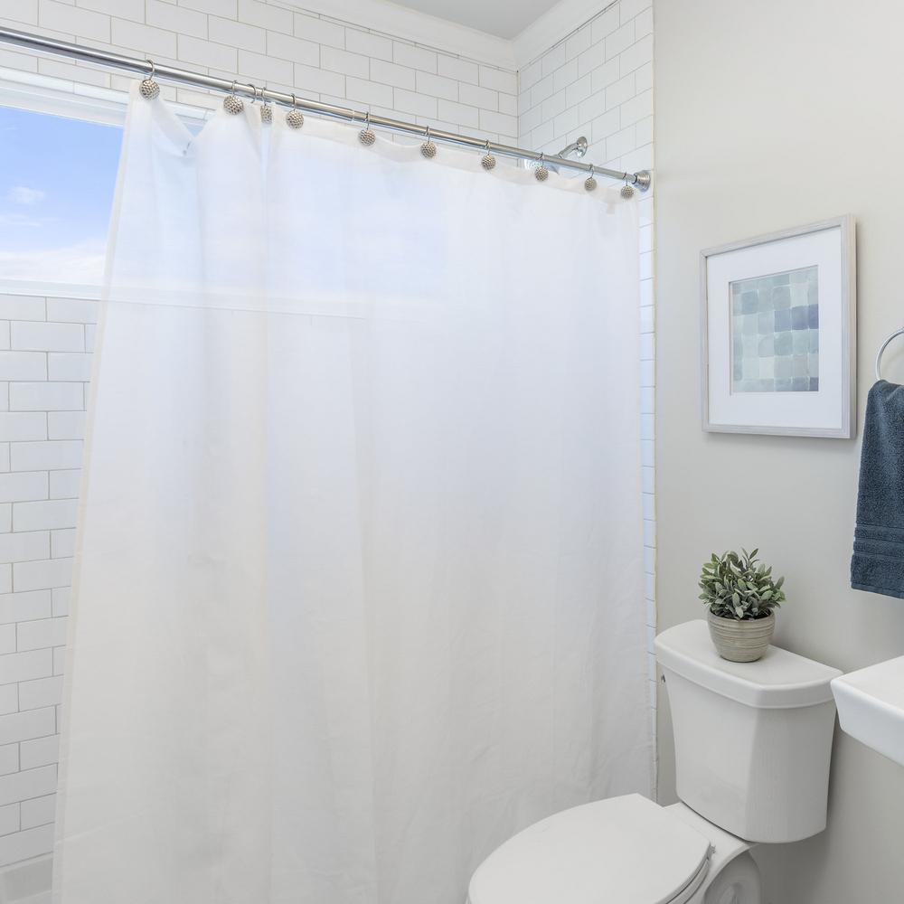 Glacier Bay Peva Oversized Heavy 7 Gauge 84 In W X 72 H Shower Peva 72 In X Frosty Shower Curtain Liner