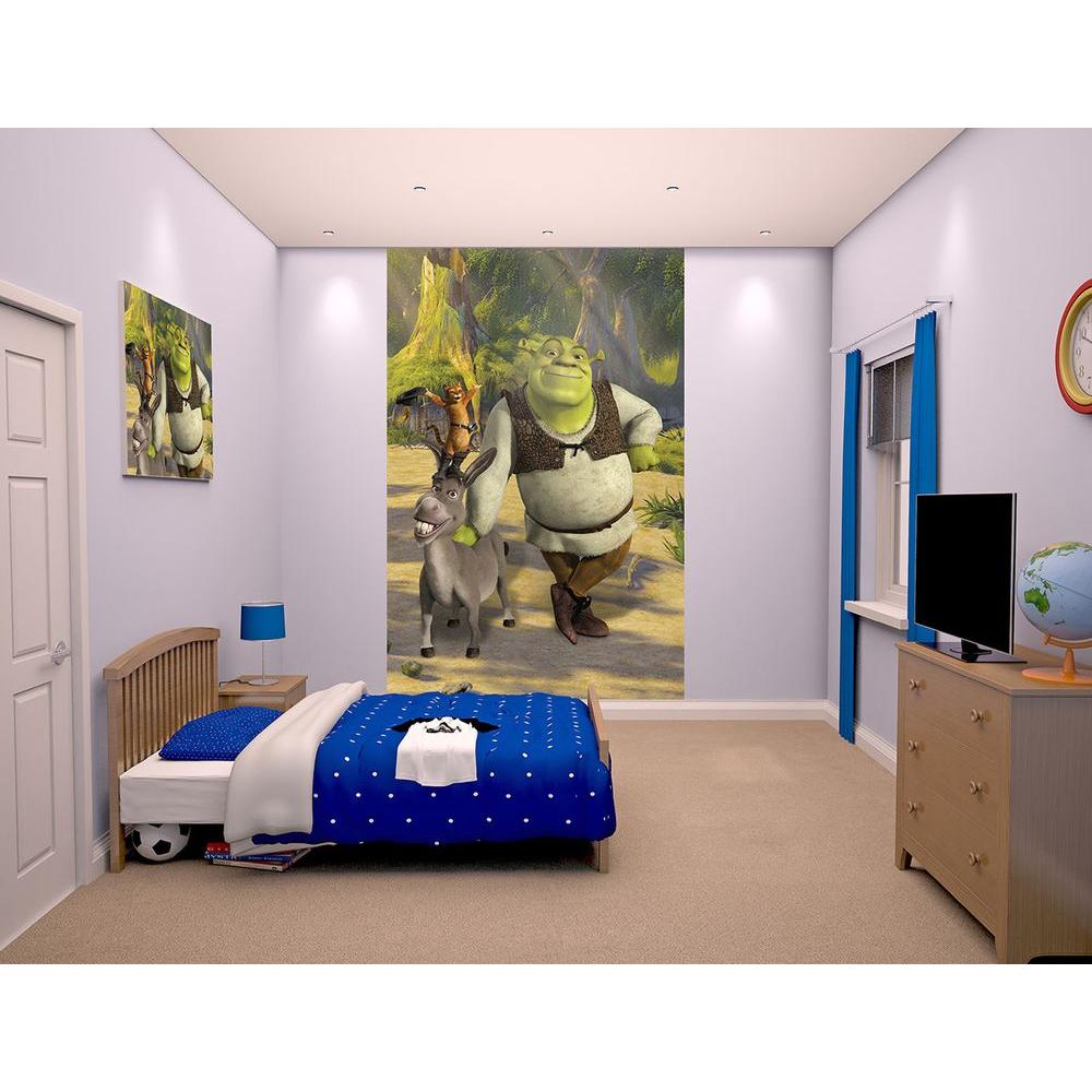 Walltastic 60 In H X 96 W Shrek Wall Mural Wt43084 The Home Depot W Shrek Wall Mural