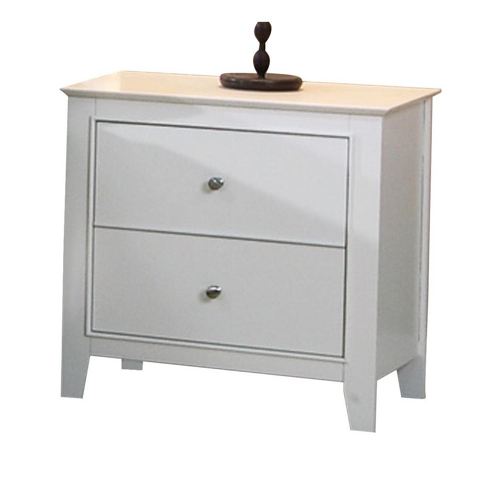 Coaster Home Furnishings Selena 2 Drawer Nightstand White 400232 The Home Depot