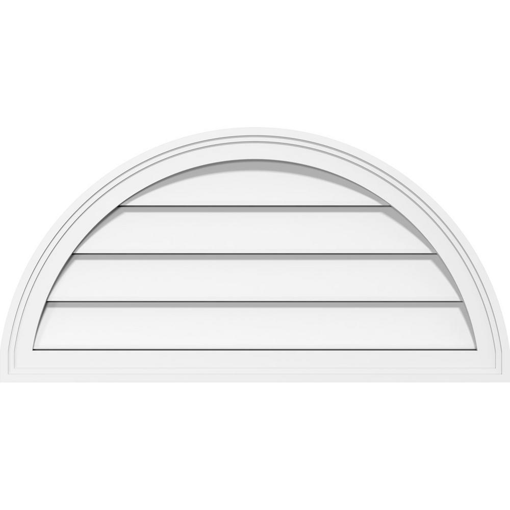 Ekena Millwork 30 in. x 15 in. Half Round Surface Mount PVC Gable Vent