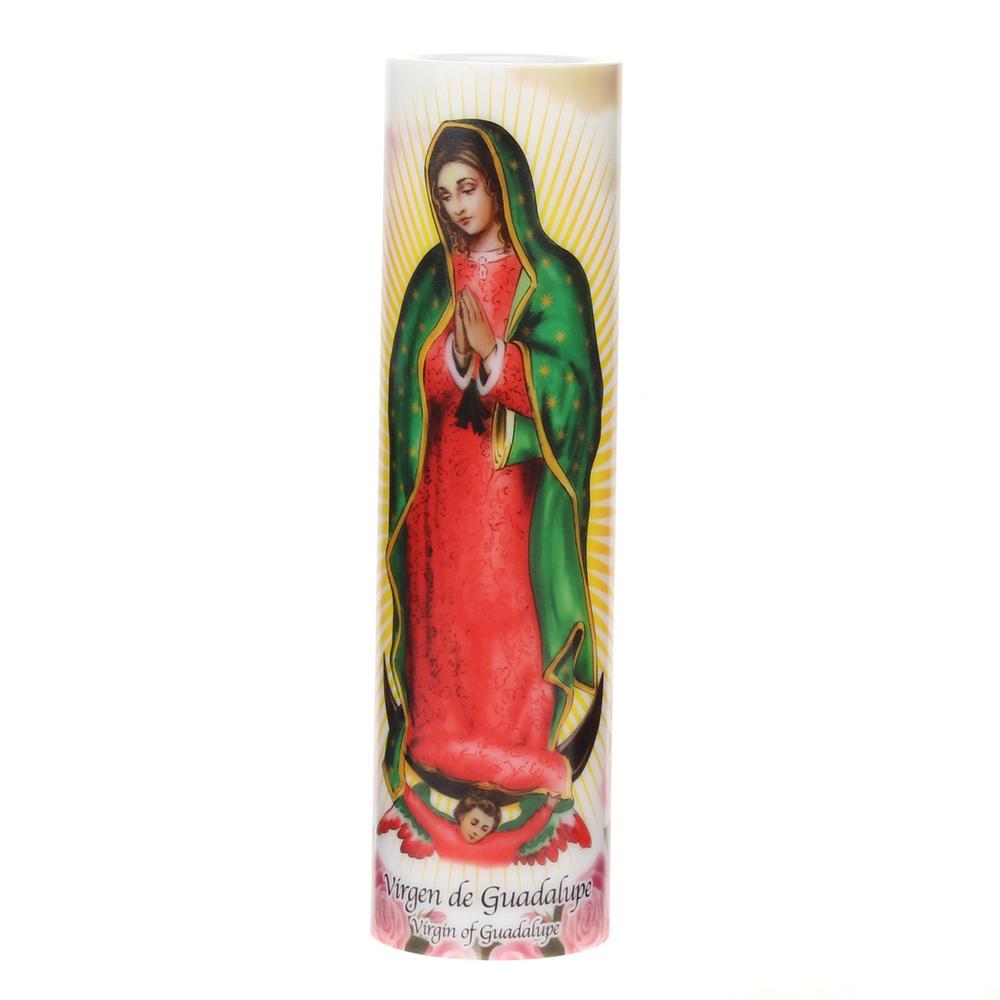 Stonebriar Collection 8 In. Virgin Of Guadalupe Led Prayer Candle-sb 