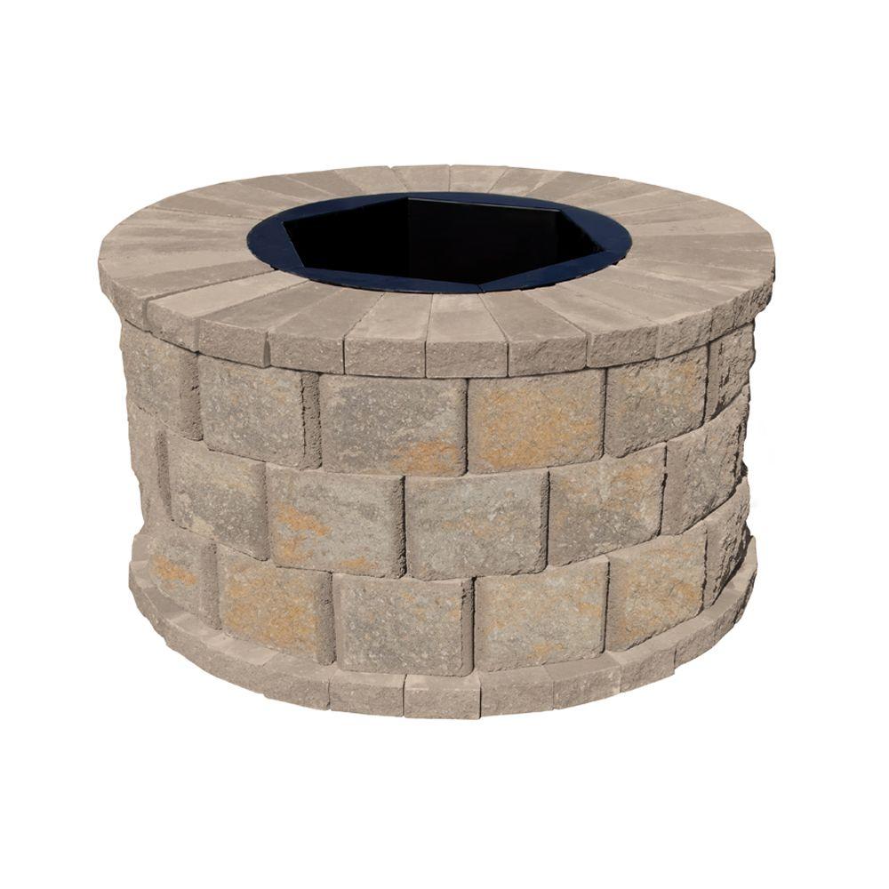 Pavestone 40 In W X 22 H Rockwall Round Fire Pit Kit Yukon H Rockwall Round Fire Pit Kit