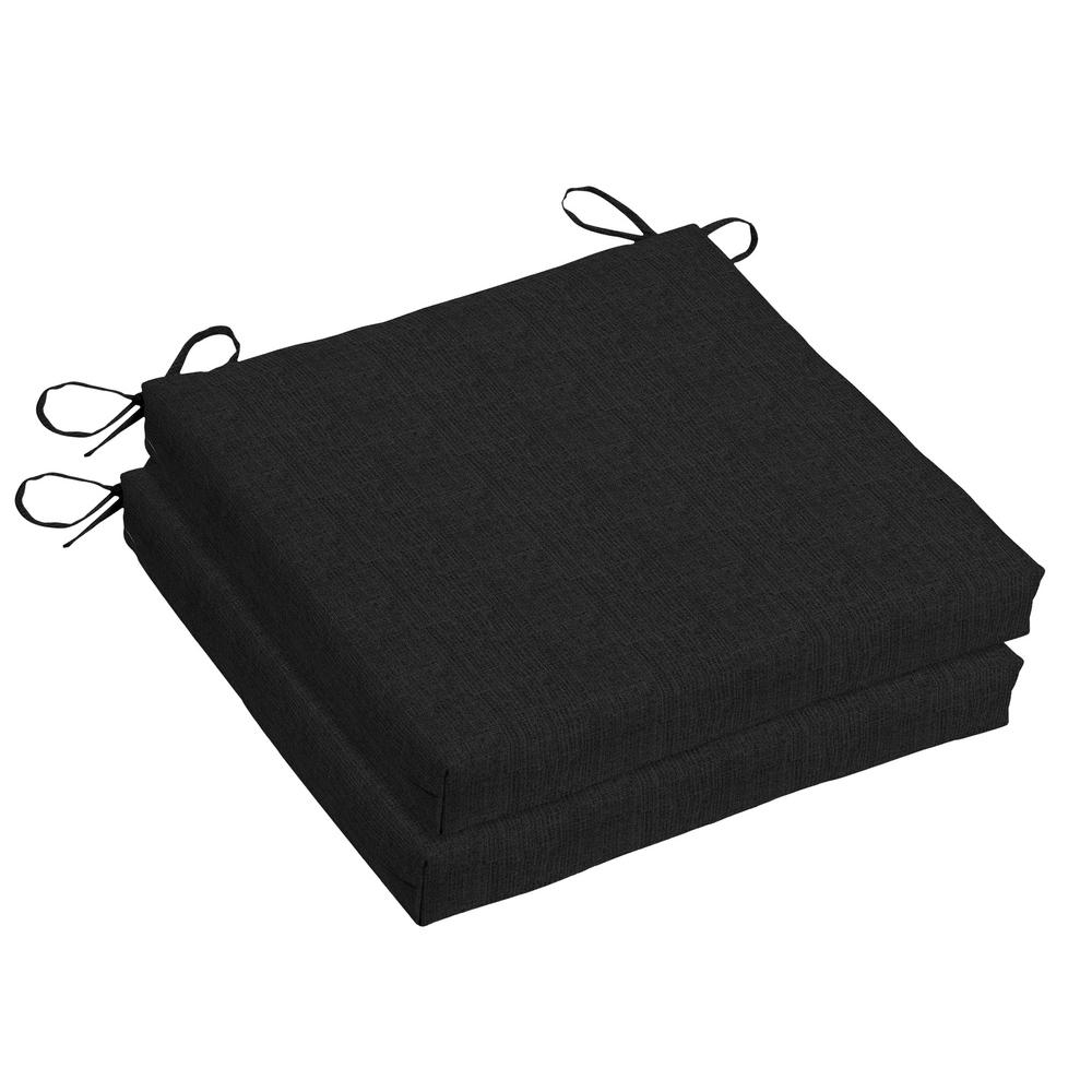 Home Decorators Collection Woodbury 18 X 18 Sunbrella Canvas Black Outdoor Dining Chair Cushion 2 Pack Ah1n467b D9d2 The Home Depot