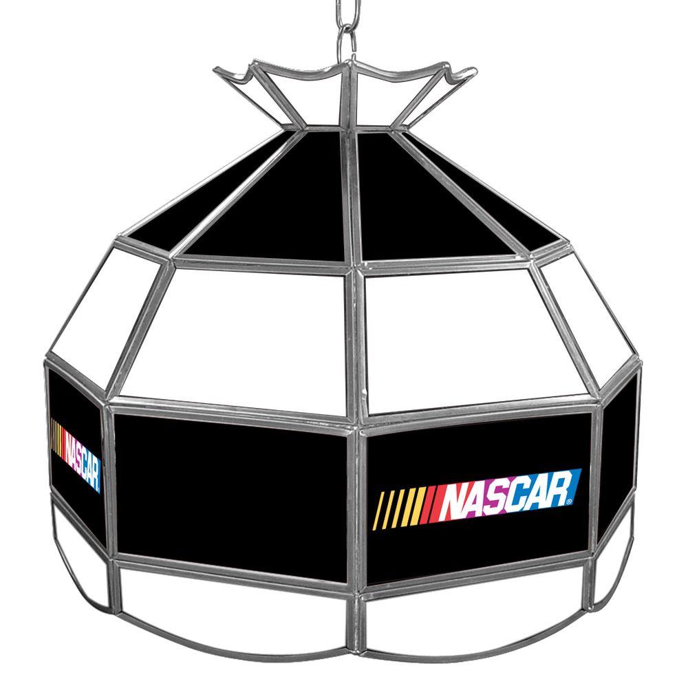 Trademark Global NASCAR 3Light Stained Glass Hanging Tiffany Lamp