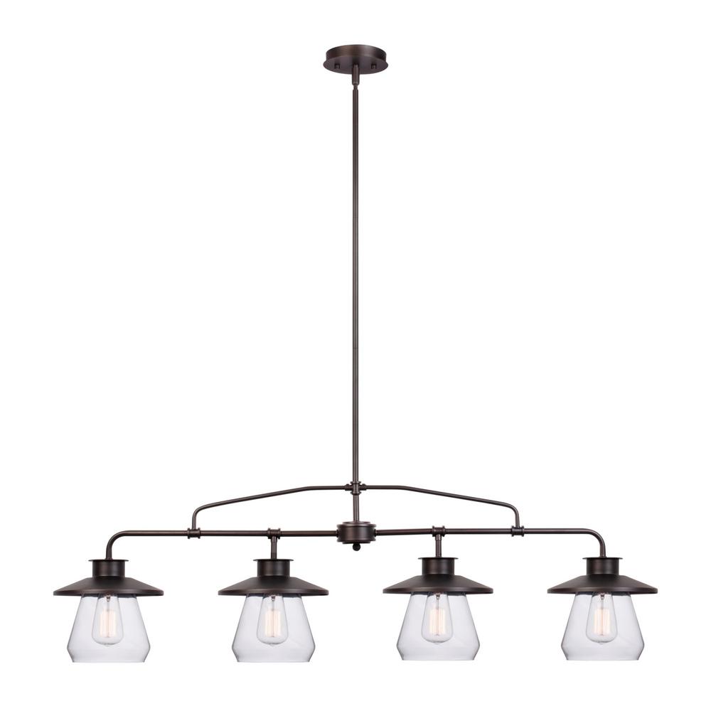 Angelina 4-Light Oil-Rubbed Bronze Industrial Vintage Pendant