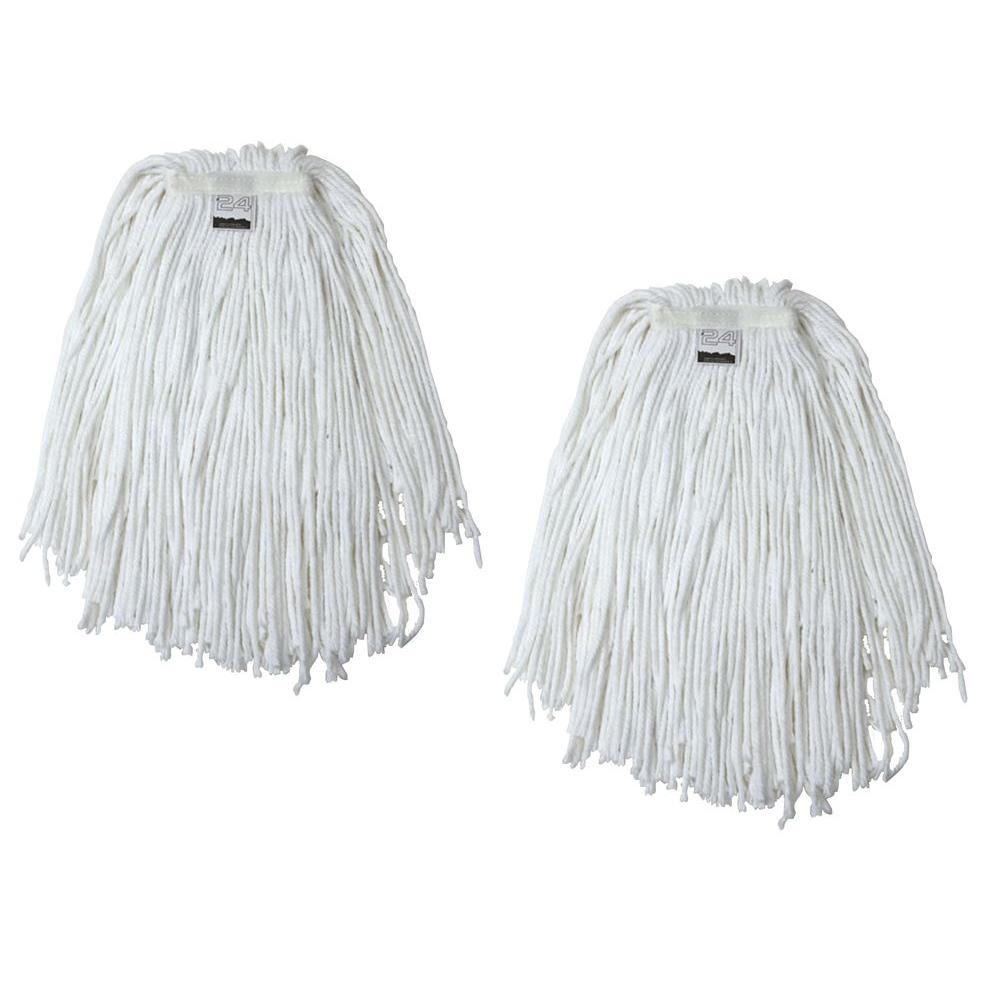 EmscoGroup 6502-2 No. 24- 4-Ply Cotton Mop Head With Cut-Ends- 19 oz.