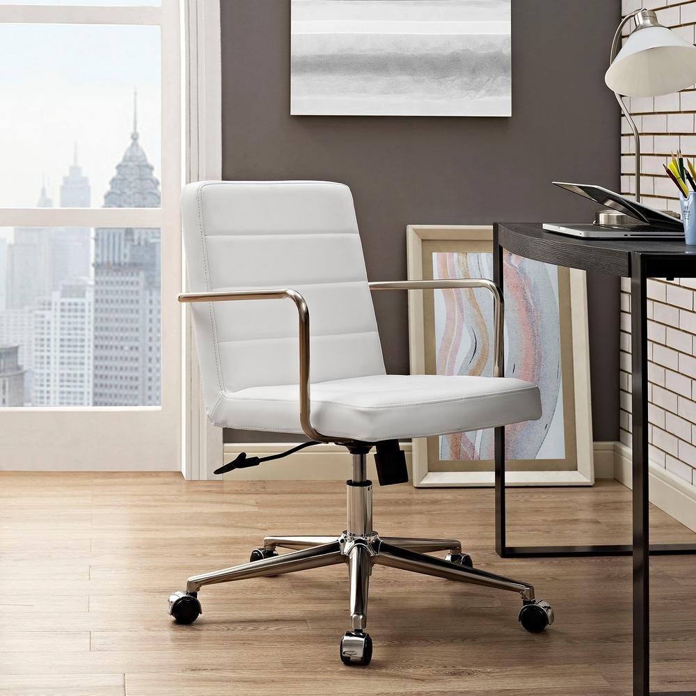 Modway Cavalier Mid Back Office Chair In White Eei 2125 Whi The