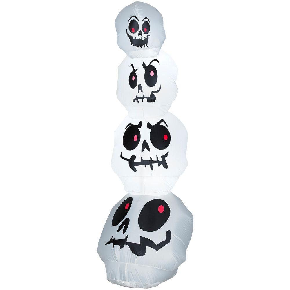 UPC 086786633762 product image for 8 ft. - Airblown Lighted Stacked White Skulls | upcitemdb.com