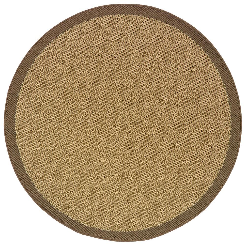 Oriental Weavers Nevis Boardwalk Dark Beige 7 ft. 10 in. x 7 ft. 10 in. Round Area Rug229260