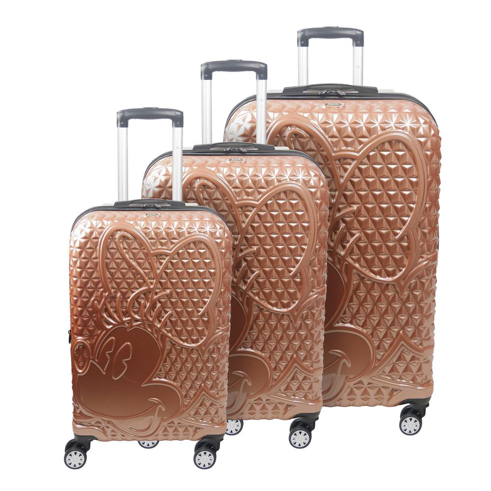 hard shell suitcase rose gold