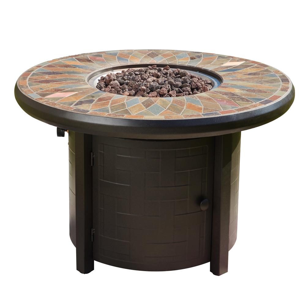 Patio Festival 41 3 In X 27 In Round Metal Propane Fire Pit