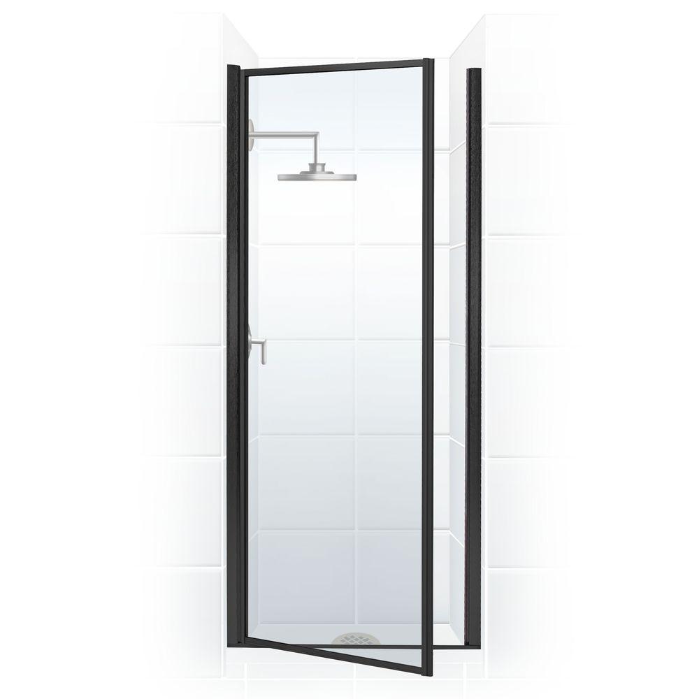 Coastal Shower Doors Legend 23 625 In To 24 625 In X 64 In Framed Pivot Shower Door In Black Bronze With Clear Glass