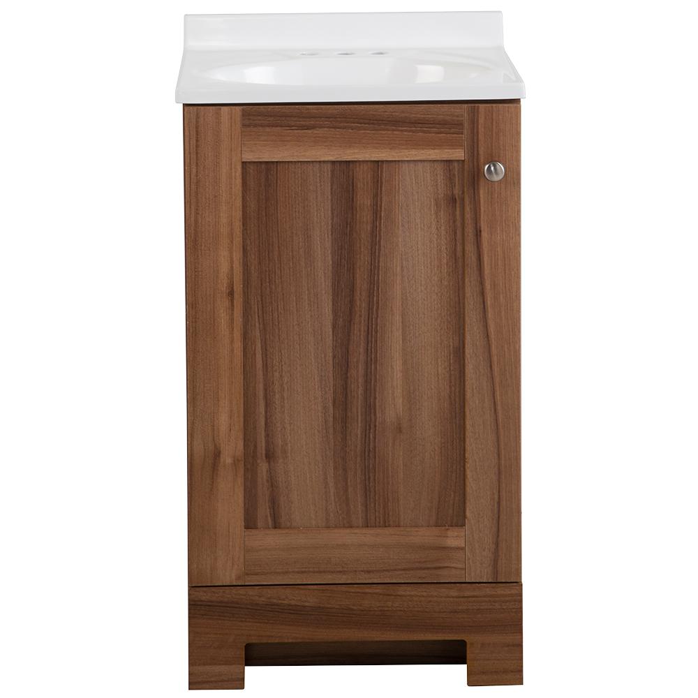 Glacier Bay 18 in. W x 16.63 in. D x 34.76 in. H Vanity in Caramel Mist