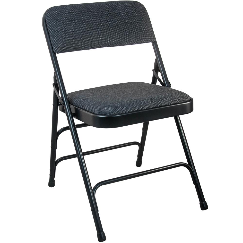 Advantage 1 In Black Fabric Seat Padded Metal Folding Chair 20