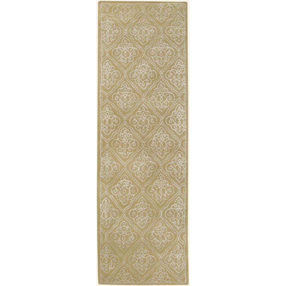 Pale Green Rugs Flooring The Home Depot Candice Olson Pale Green 2 Ft 6 In X 8 Rug Runner
