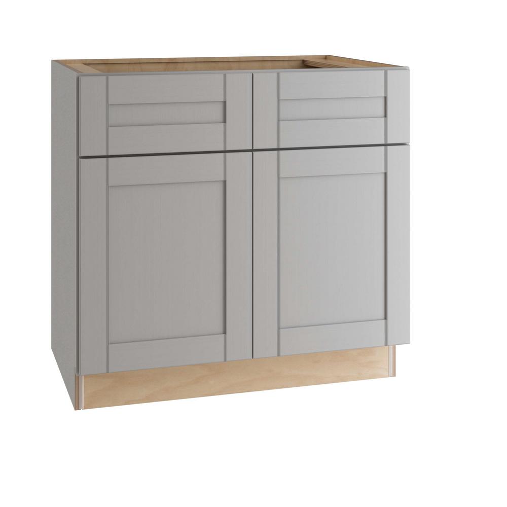 ALL WOOD CABINETRY LLC Express Assembled 36 in. x 34.5 in. x 24 in. Base Cabinet in Veiled Gray was $624.45 now $374.67 (40.0% off)