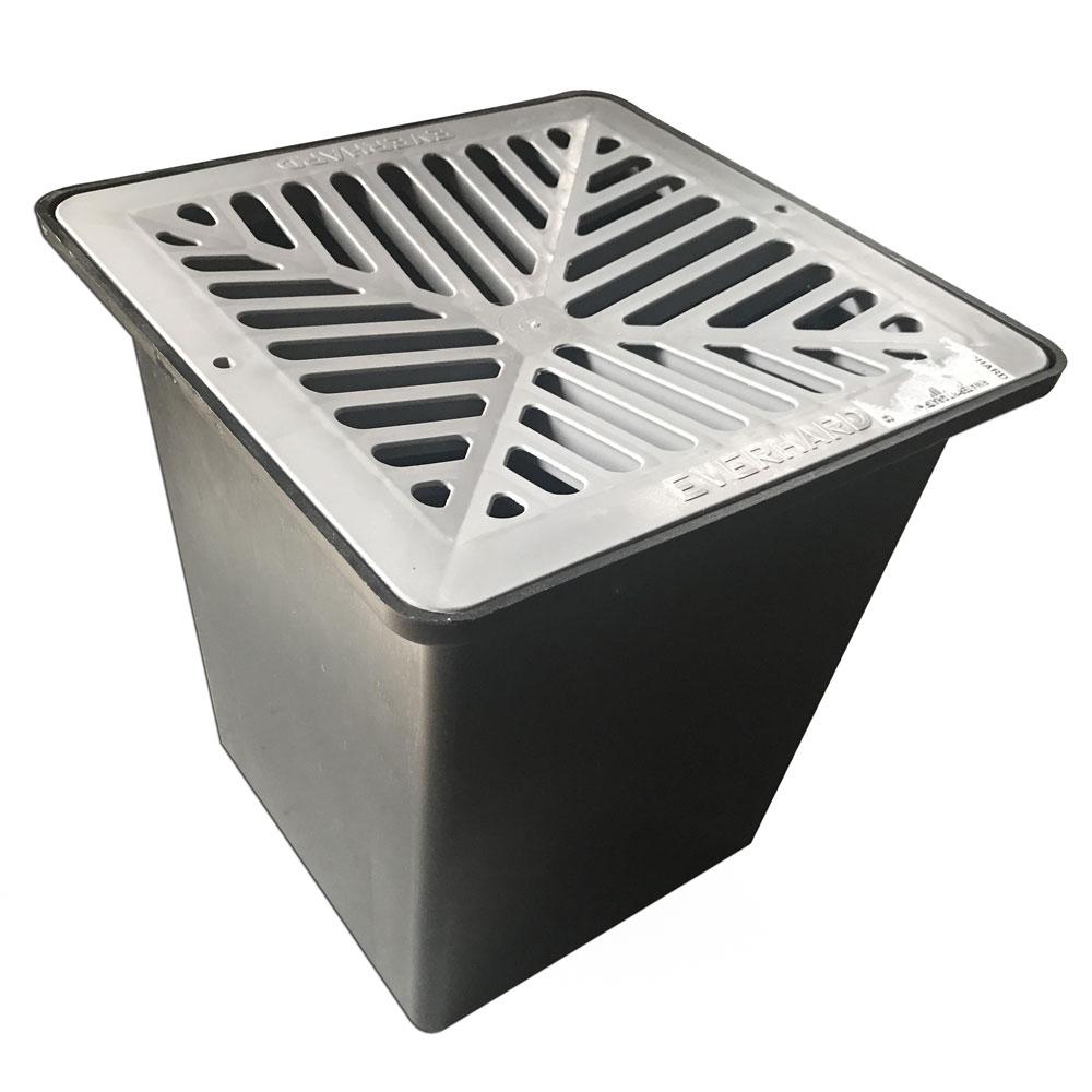 U.S. Trench drain Easy Drain Series Grey 10 in. x 10 in. Catch Basin