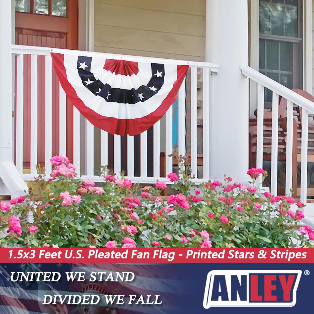 - ANNIN **MADE IN THE USA** Bunting 3 ft American Flag Pleated Fan x 6 ft