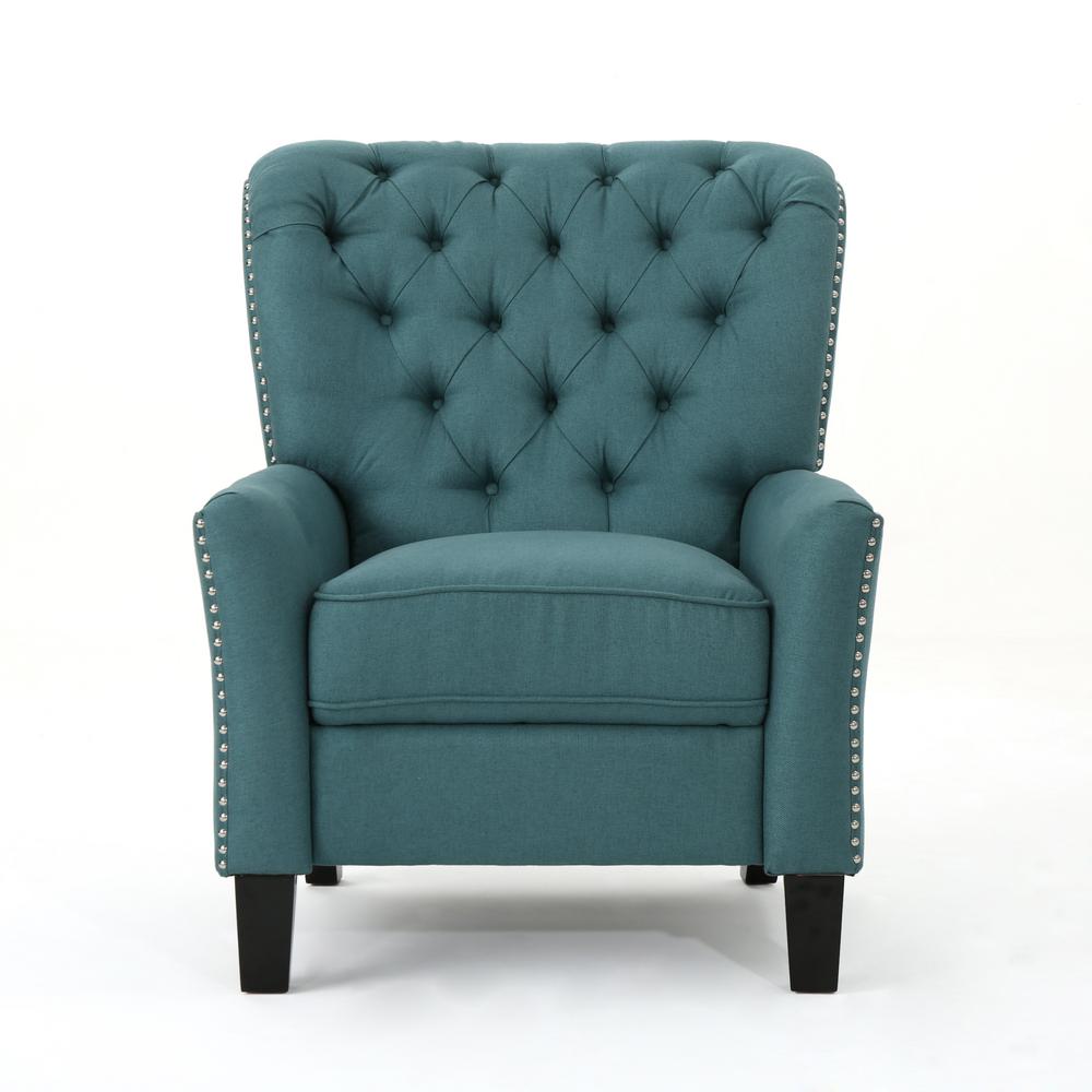Unbranded Cerelia Dark Teal And Dark Brown Tufted Recliner 14897 The Home Depot