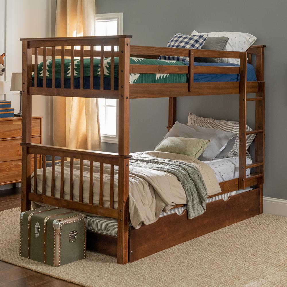 wood twin bunk beds