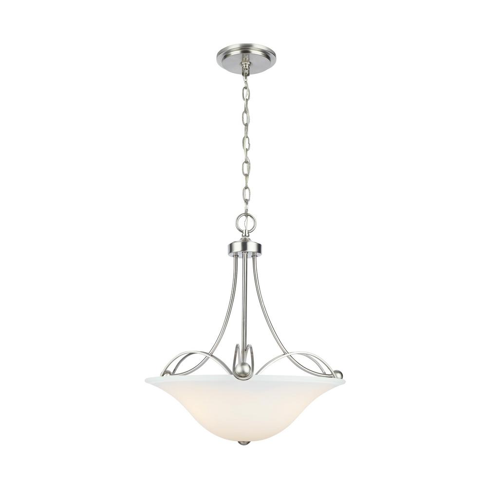 Home Decorators Collection 3-Light Brushed Nickel Pendant was $164.0 now $63.42 (61.0% off)