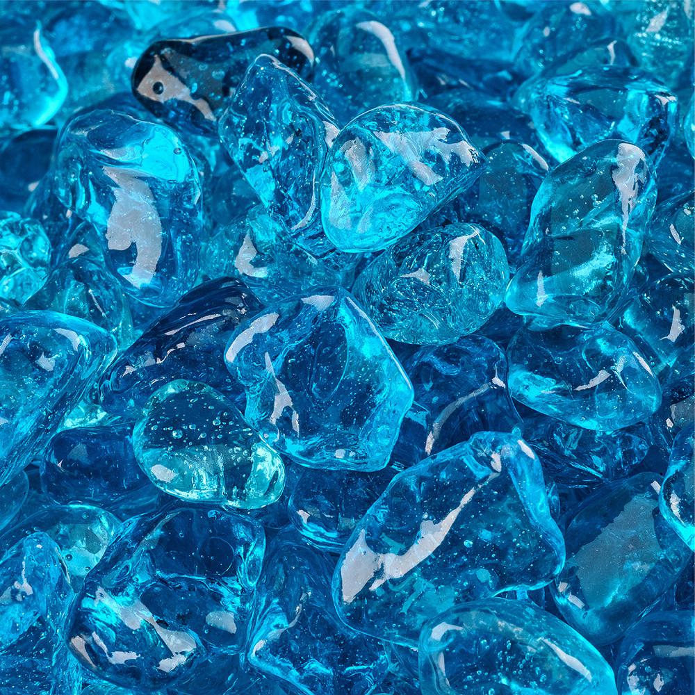 Fire Pit Essentials 10 Lbs Tahitian Blue Fire Glass Dots For