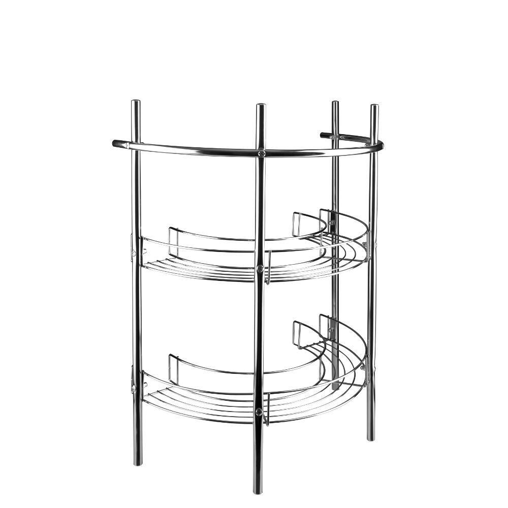 chrome bathroom shelving unit