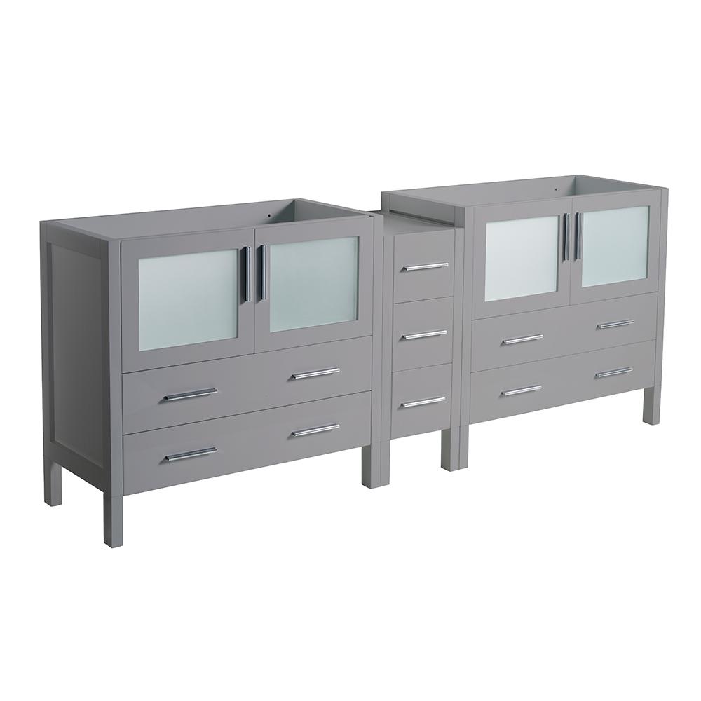 Fresca Torino 83 in. W Modern Double Bath Vanity Only in Gray