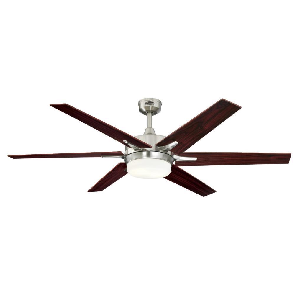 Cayuga 60 In Led Indoor Brushed Nickel Ceiling Fan With Remote Control