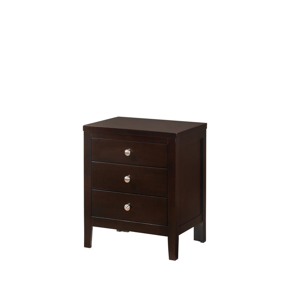 Luke 3Drawer Antique Black Nightstand LW100NS The Home Depot