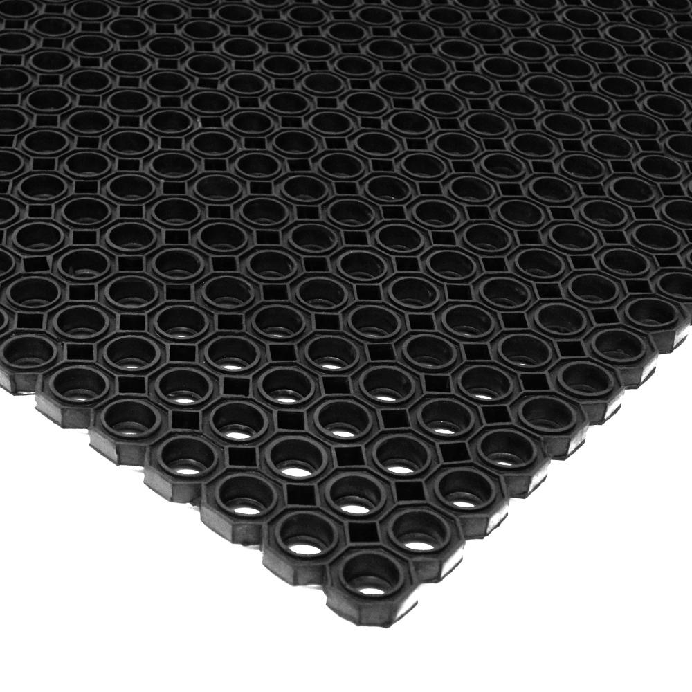 Rubber Cal Dura Chef Octagon 39 In X 59 In Black Rubber Kitchen Mat 03 122 Oct Bk The Home Depot