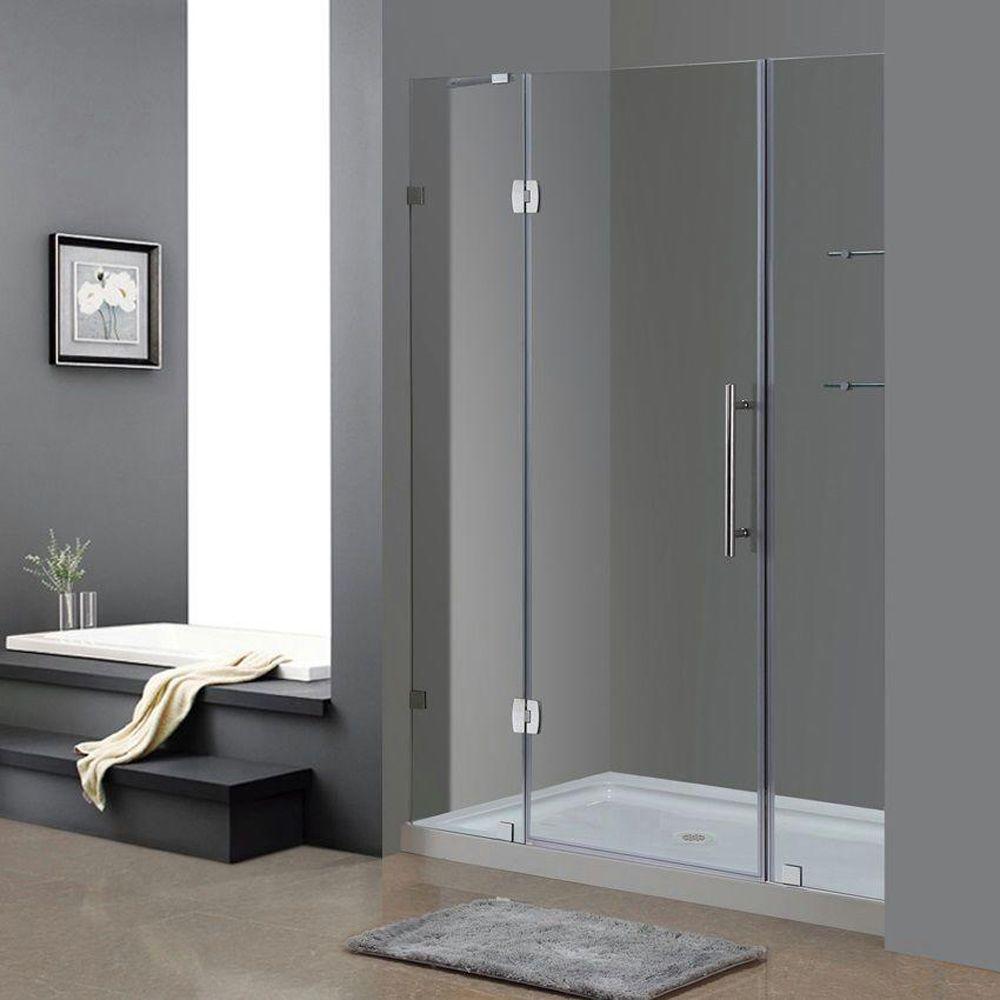 Aston Soleil 60 In X 77 1 2 In Frameless Hinge Shower Door In
