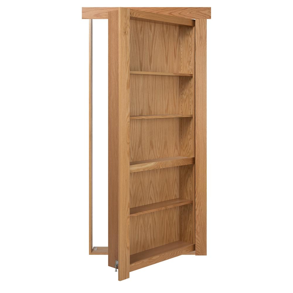 Hidden Doors Interior Closet The Home Depot 30 In X 80 Flush Mount Embled Oak Natural Stained Left Hand