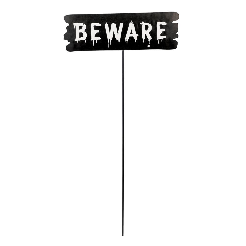 Amscan 20 In Beware Yard Stake 8 Pack 190779 The Home Depot Amscan 20 In Beware Yard