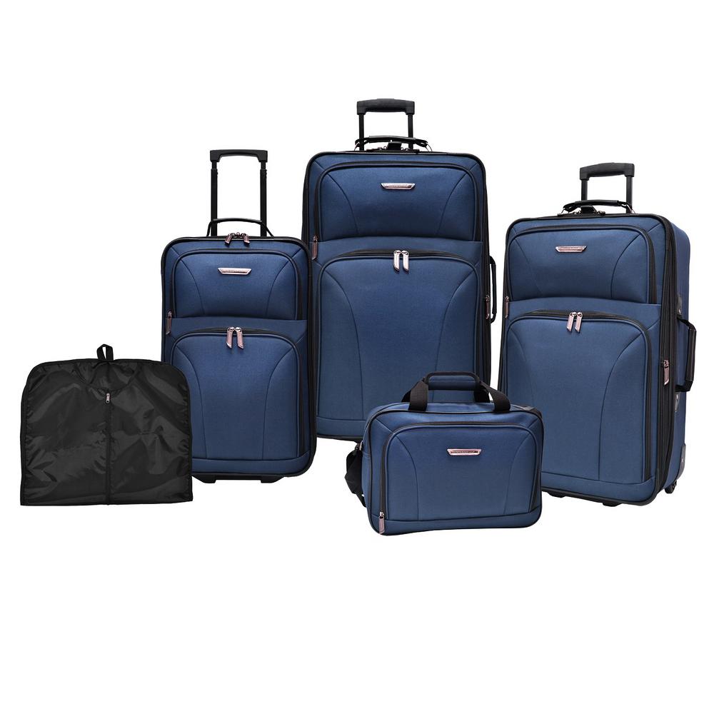 Traveler's Choice Travelers Choice Versatile 5-Piece Navy Luggage Set ...
